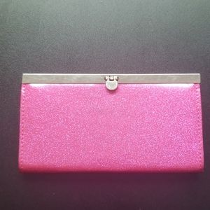 Pink glitter wallet